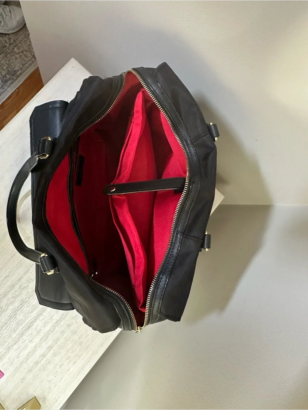 Travanti Nylon and Leather Work/Carry-on Bag